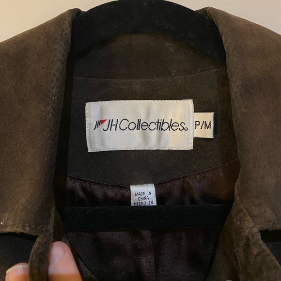 VINTAGE Brown Suede Jacket - Petite Medium - Picture 5 of 7